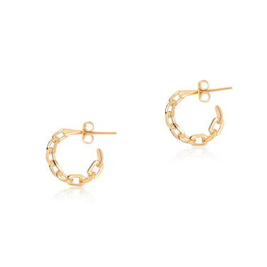Gold Paper Clip Hoop Earrings